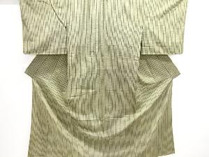 アンティーク　縞織出し手織り紬単衣着物